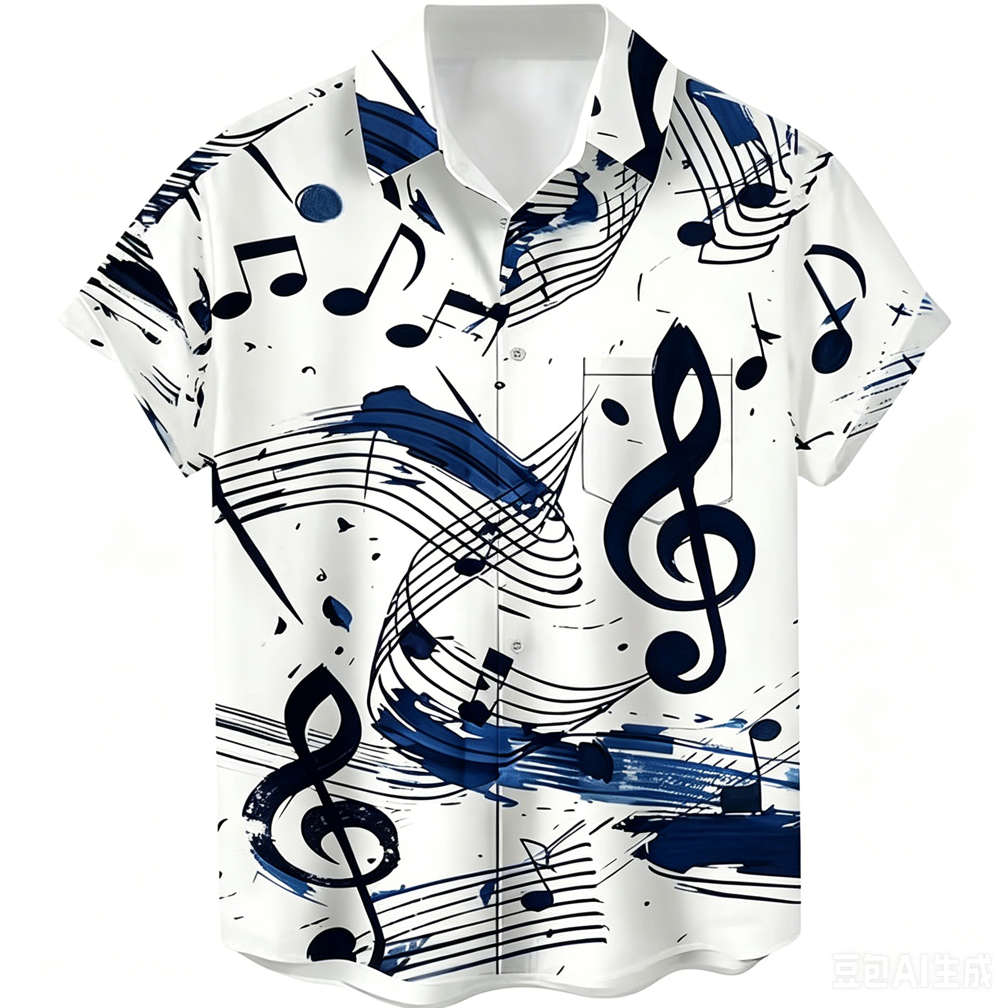 Street Fashion Clothing - Artistic Style Musical Note Flower Shirt