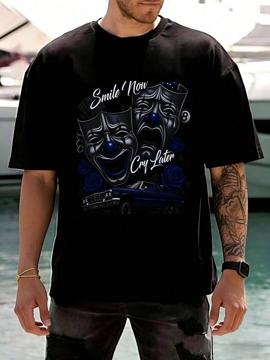 Street Fashion Now - Men's Graphic Tee, Funny Clown Smile