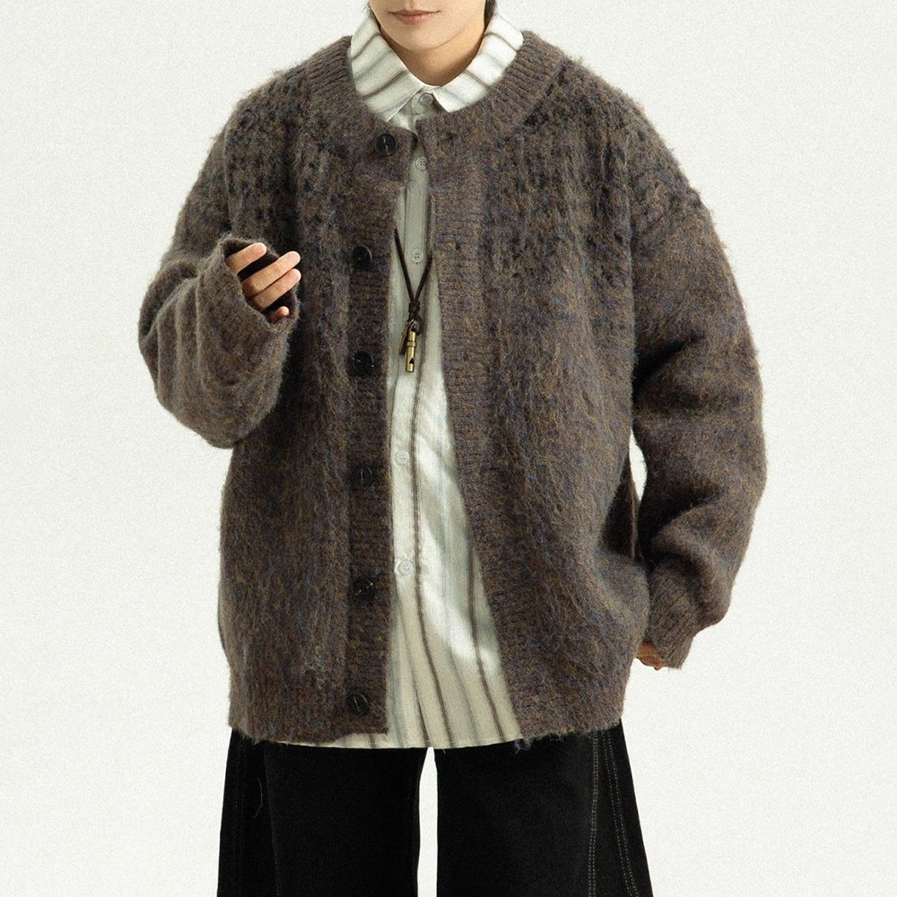 Street Fashion Trends 2025 - Winter New Men's Long-Sleeved Cardigan Sweater