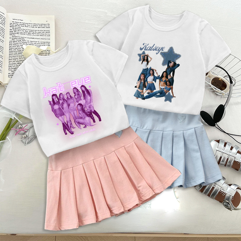 Fashion K POP K-KATSEYE T-shir - Street Fashion Girls ulasan dan harga