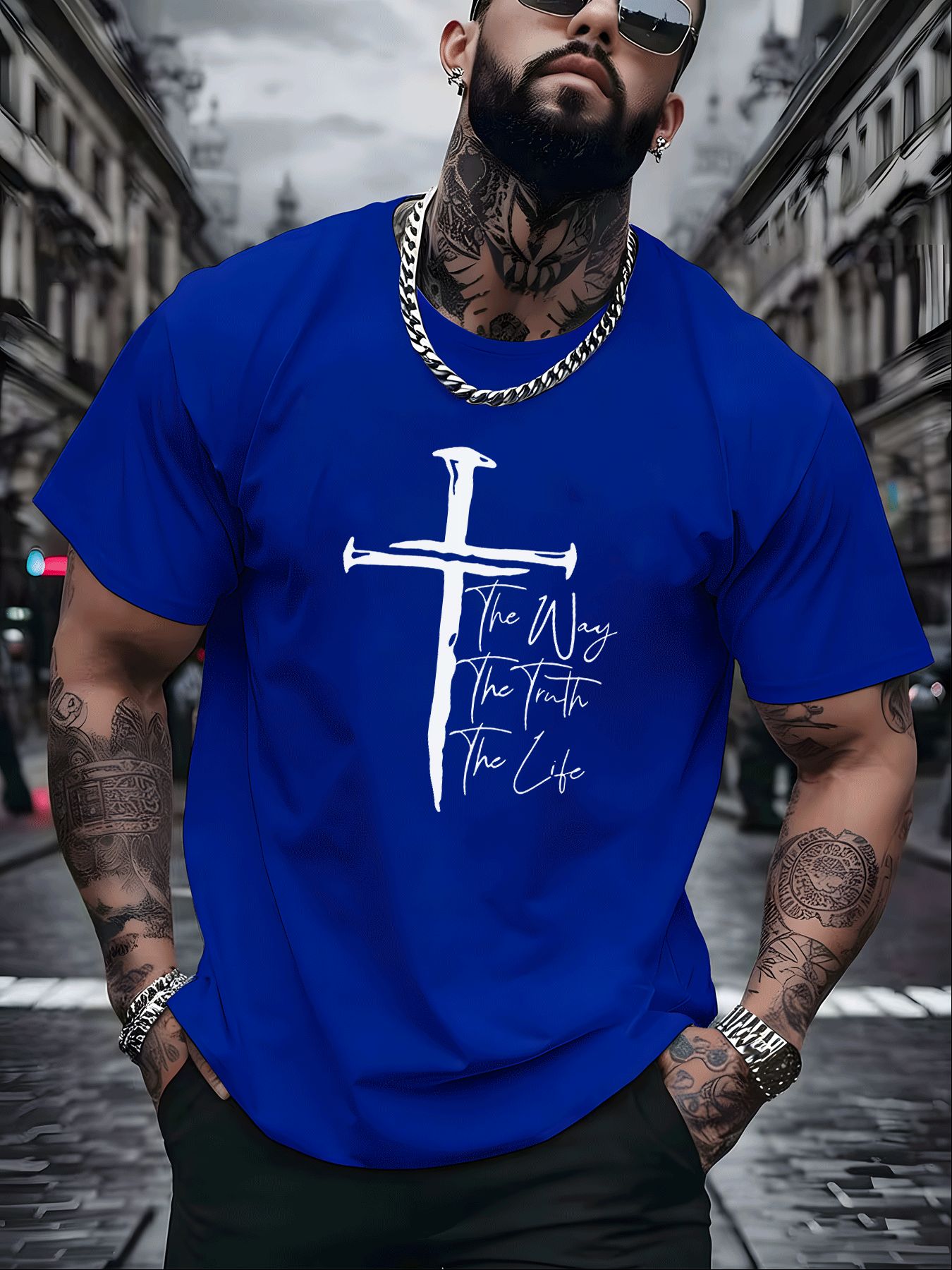 Classic Christian Graphic Tee  - Street Fashion Outfit For Men ulasan dan harga