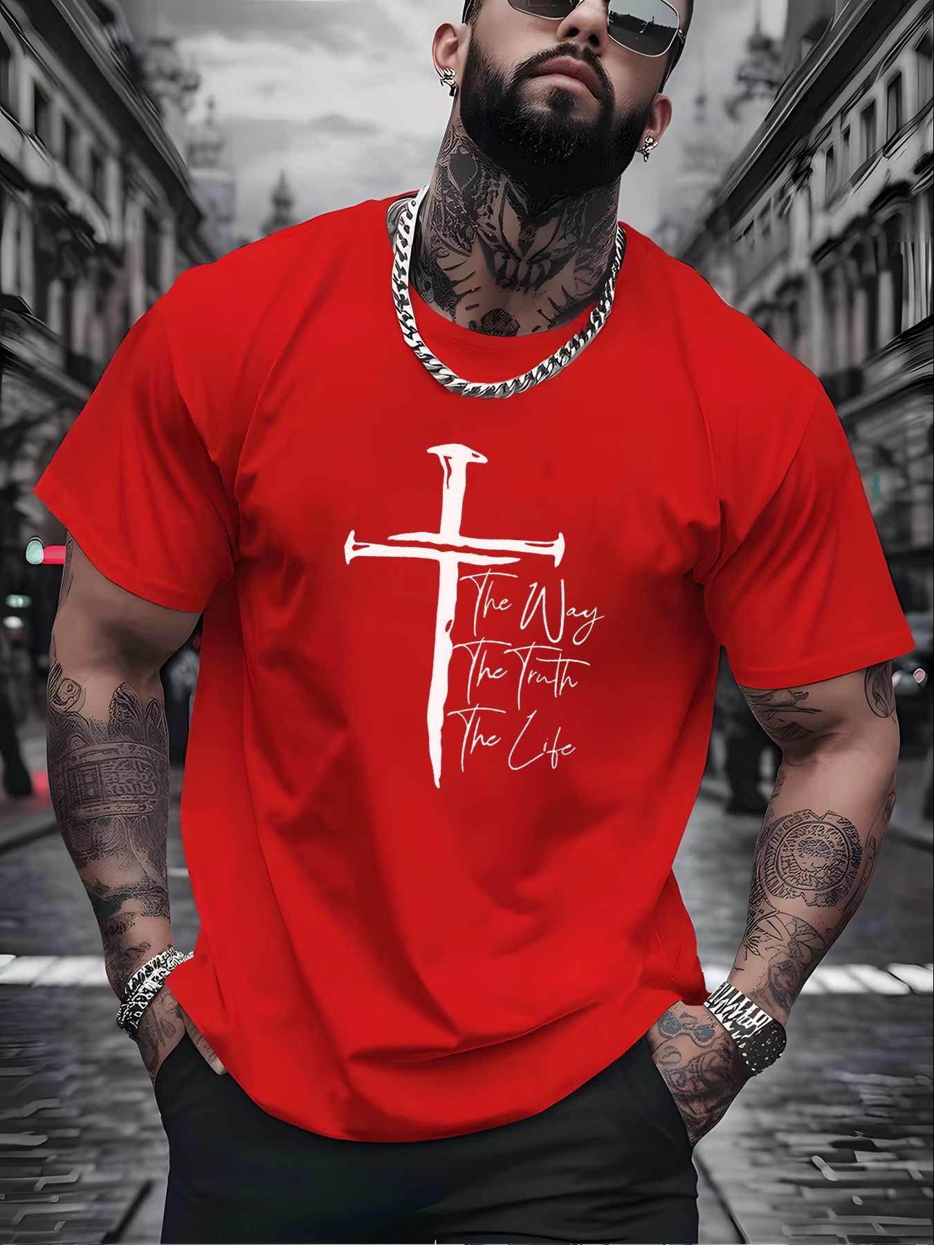 Classic Christian Graphic Tee  - Street Fashion Outfit For Men ulasan dan harga