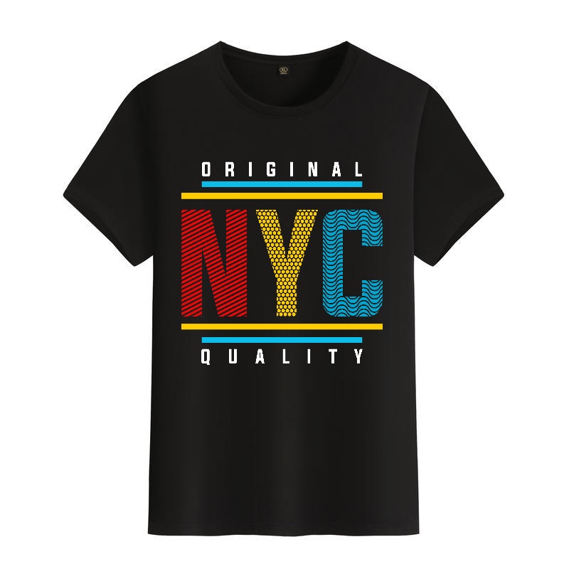 Men's Black Round-Neck Short-S - Street Fashion Nyc ulasan dan harga