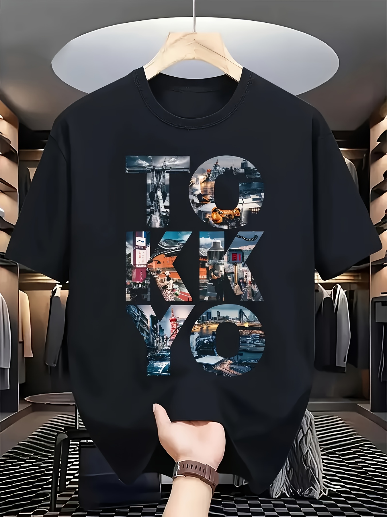Trendy Men's Black Graphic T-S - Street Fashion In Tokyo ulasan dan harga