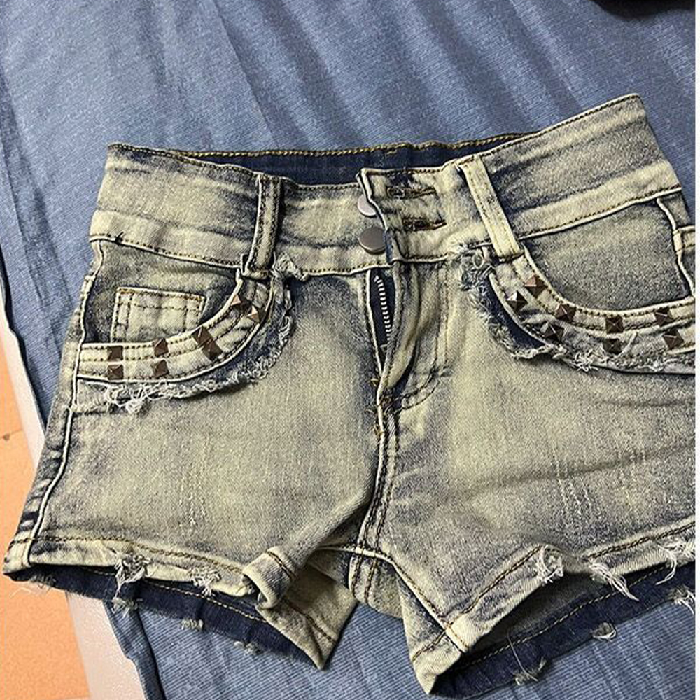 Retroy2K American Rivet Shorts - Street Fashion Girls ulasan dan harga