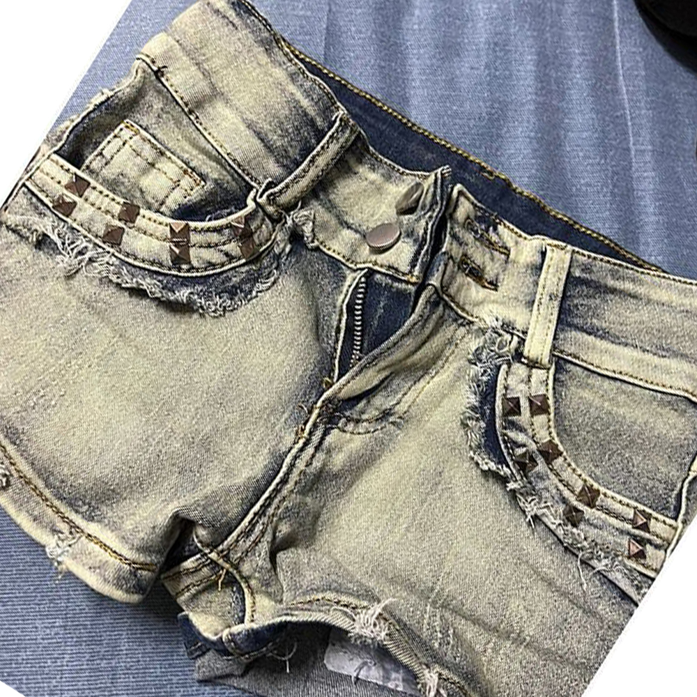 Retroy2K American Rivet Shorts - Street Fashion Girls ulasan dan harga