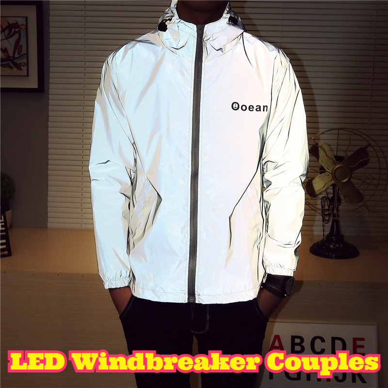 LED Light Up Windbreaker Coupl - Reflective Jacket Running ulasan dan harga