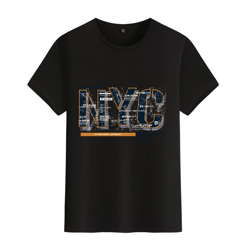Men's Black Round-Neck Short-S - Street Fashion Nyc ulasan dan harga