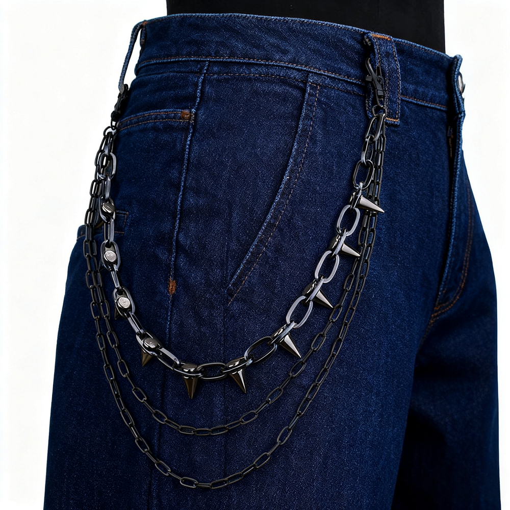 Unisex Hip Hop Punk Rock Metal - Street Fashion Jeans Women ulasan dan harga