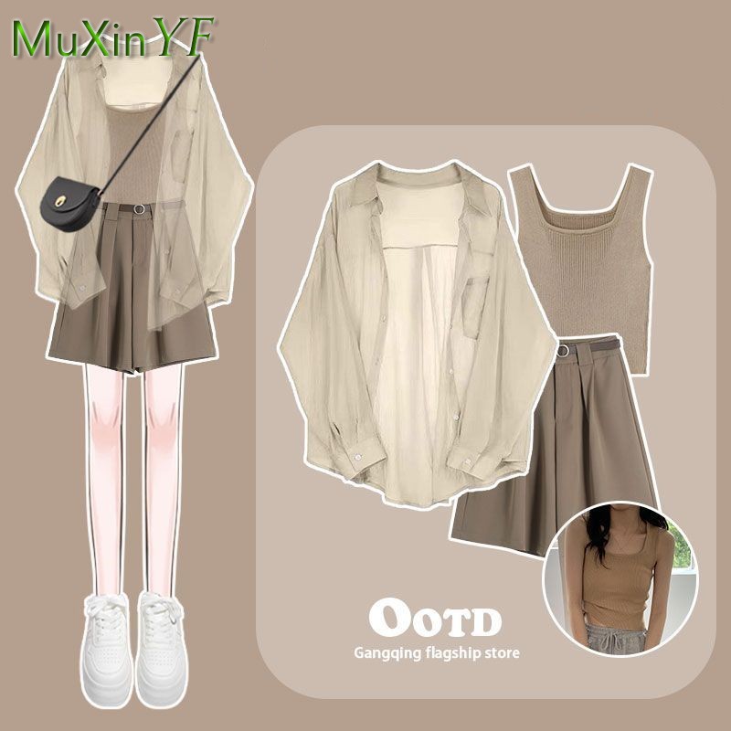 Women's Summer Shorts Suit 202 - Street Fashion Korean ulasan dan harga