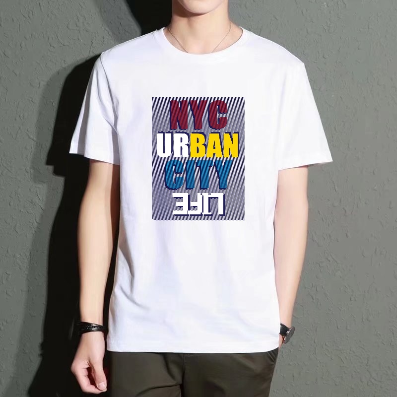 Men's Black Round-Neck Short-S - Street Fashion Nyc ulasan dan harga