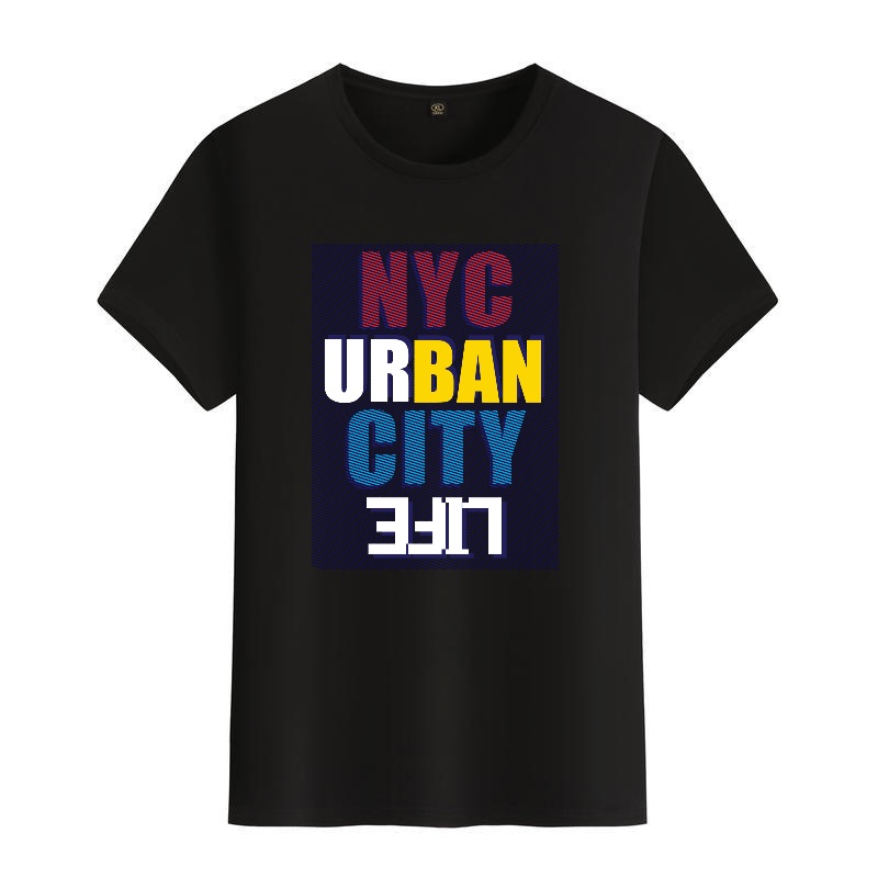 Men's Black Round-Neck Short-S - Street Fashion Nyc ulasan dan harga