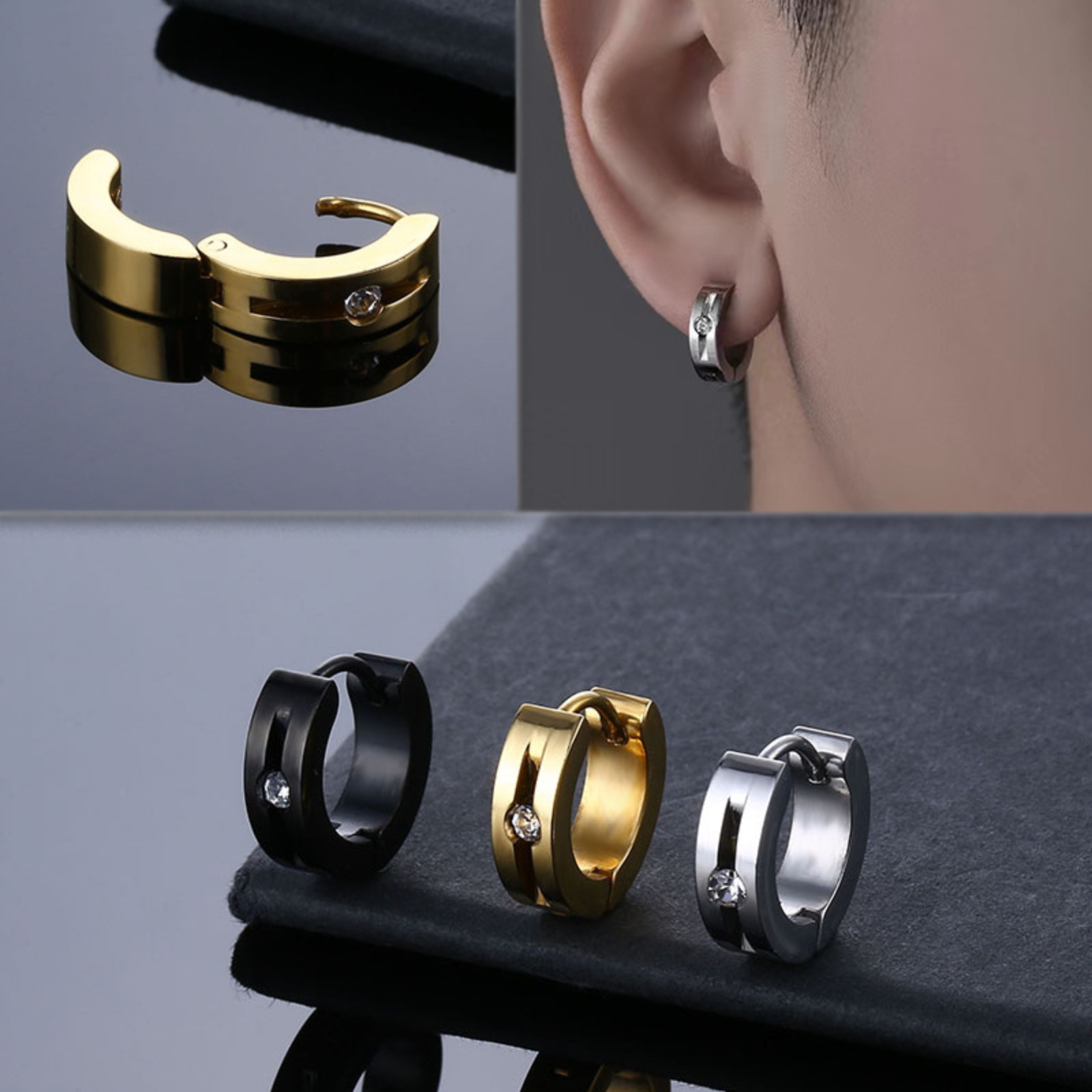 1 Pair Punk Statement Hip Pop  - Street Fashion Trends 2025 ulasan dan harga