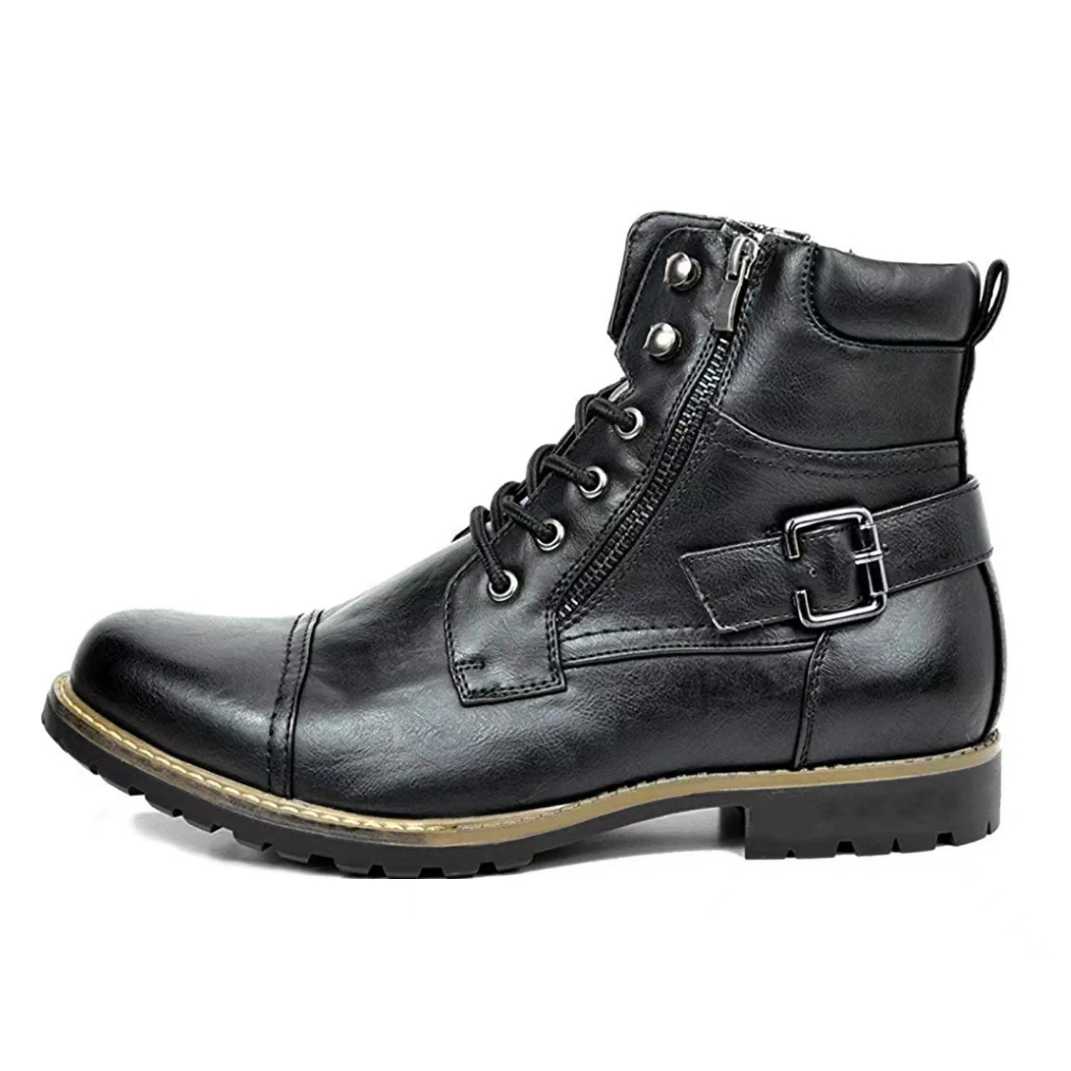 Men's Multi-Color Leather Ankl - Street Fashion Look ulasan dan harga
