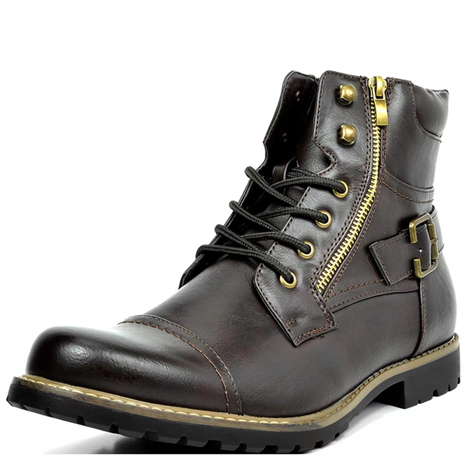 Men's Multi-Color Leather Ankl - Street Fashion Look ulasan dan harga