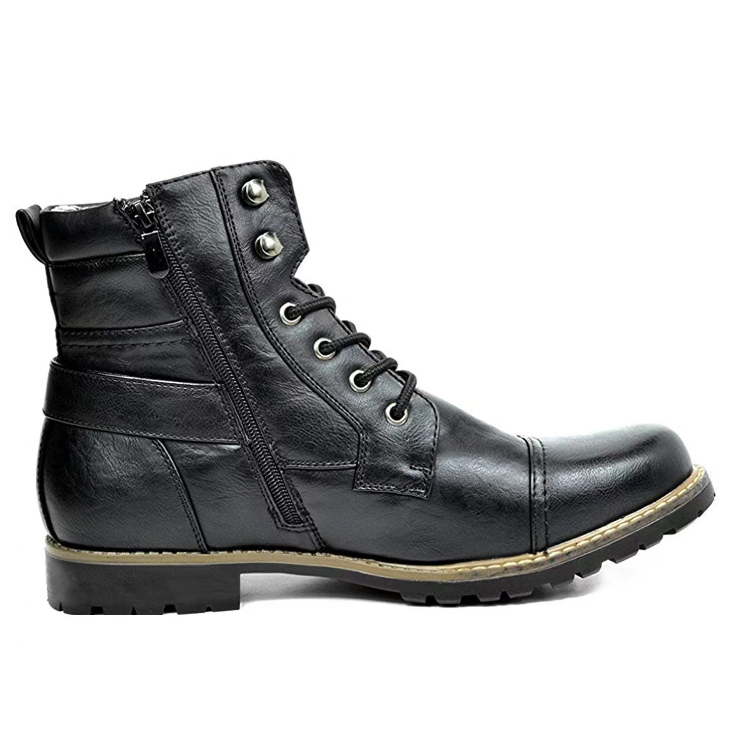 Men's Multi-Color Leather Ankl - Street Fashion Look ulasan dan harga