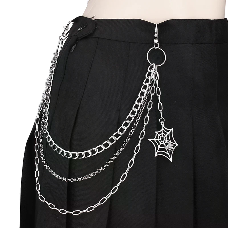 Fashion Punk Metal Pants Chain - Street Fashion Jeans Women ulasan dan harga
