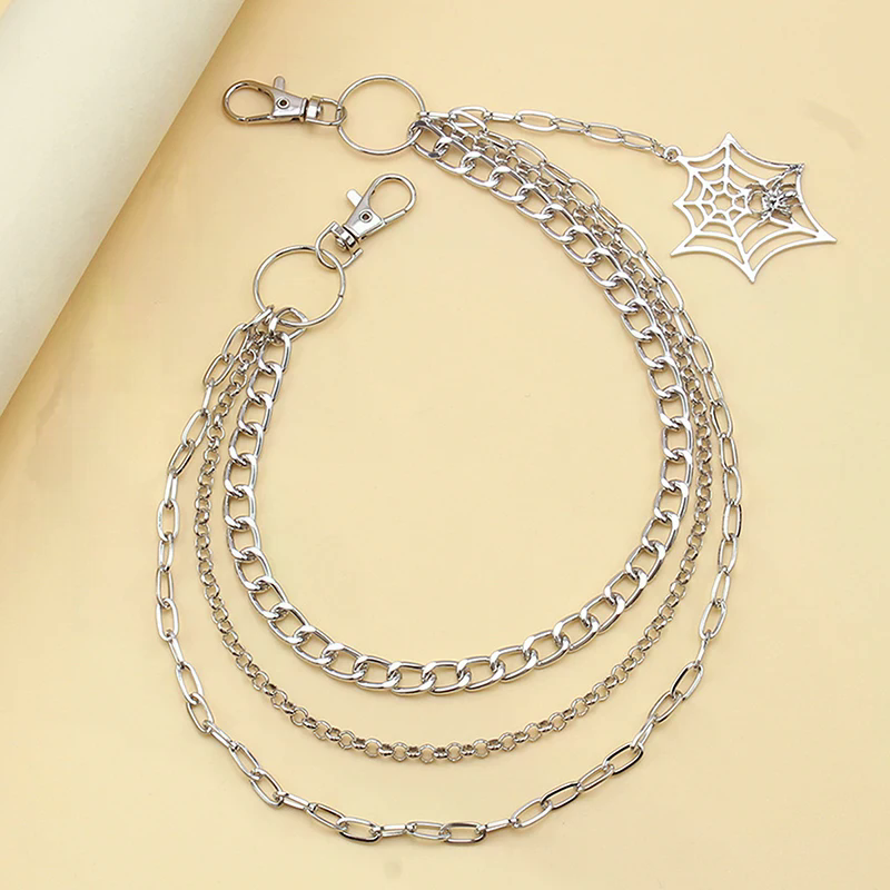 Fashion Punk Metal Pants Chain - Street Fashion Jeans Women ulasan dan harga