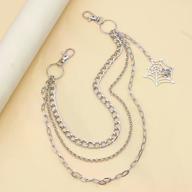 Fashion Punk Metal Pants Chain - Street Fashion Jeans Women ulasan dan harga