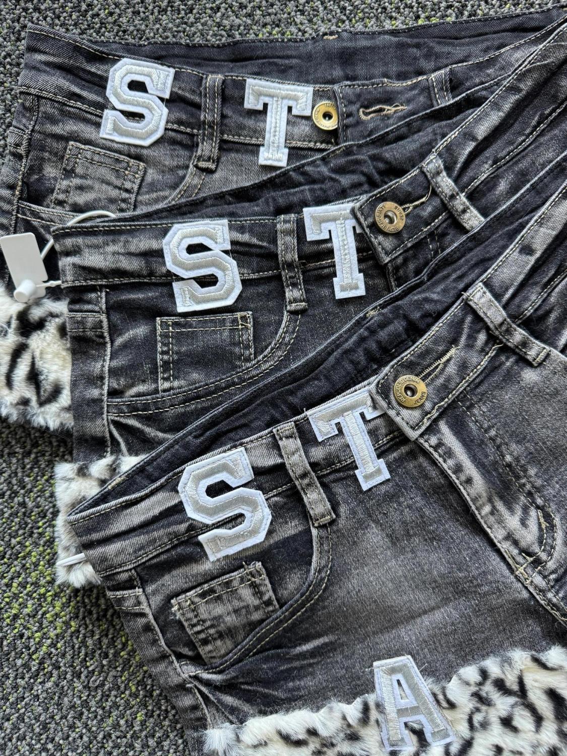 Y2k Embroidered Patch Denim Sh - Street Fashion Jeans Women ulasan dan harga