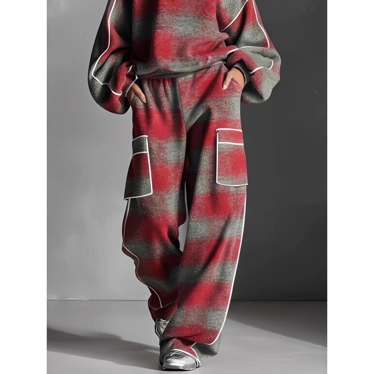 Cross-Border Street Style Plai - Street Fashion Look ulasan dan harga