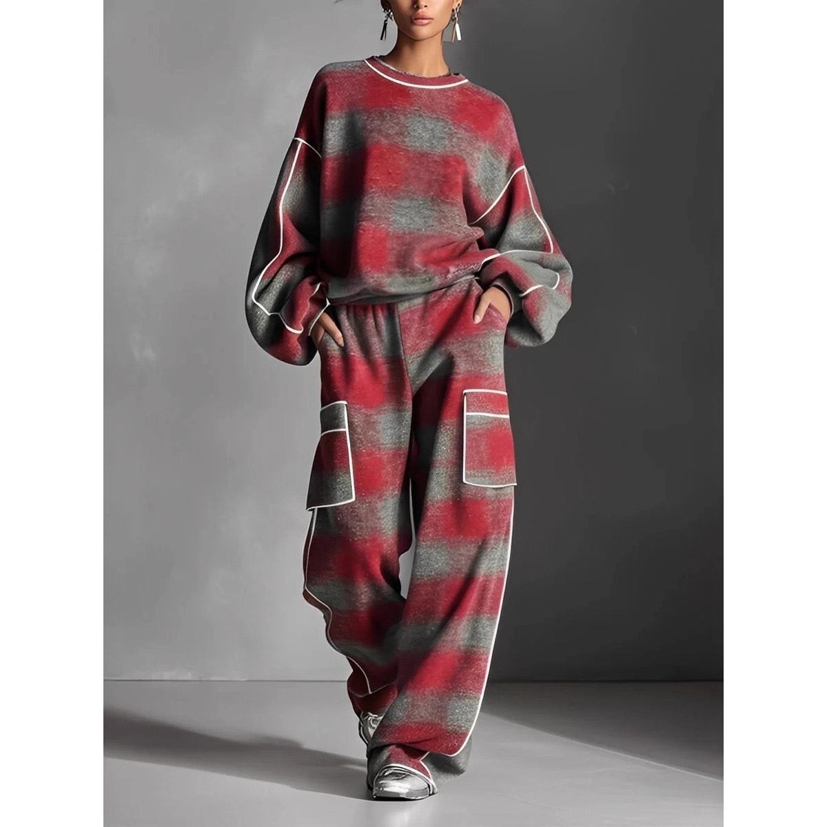 Cross-Border Street Style Plai - Street Fashion Look ulasan dan harga