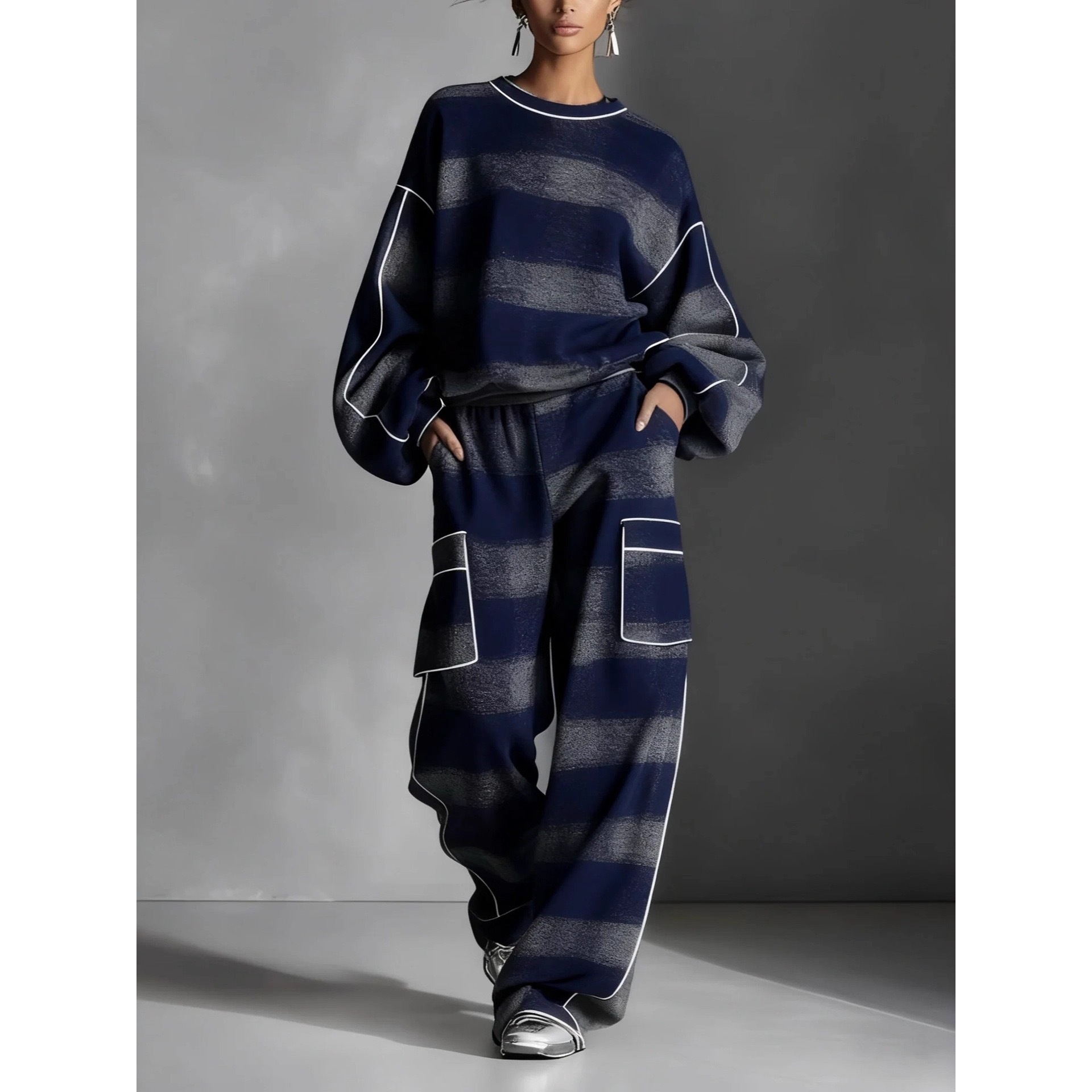 Cross-Border Street Style Plai - Street Fashion Look ulasan dan harga