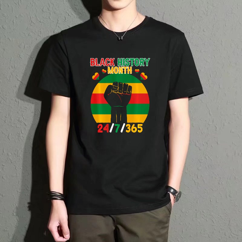 Men's Black Crew Neck Short-Sl - Street Fashion History ulasan dan harga