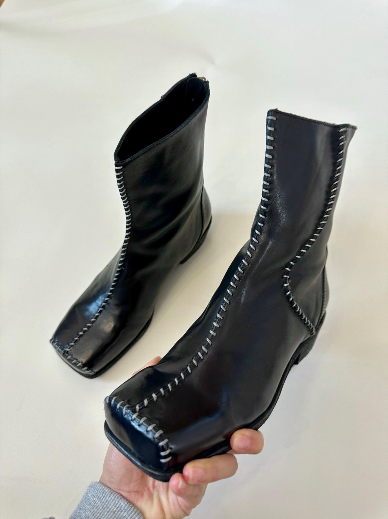 Women's Black Leather Ankle Bo - Street Fashion Look ulasan dan harga
