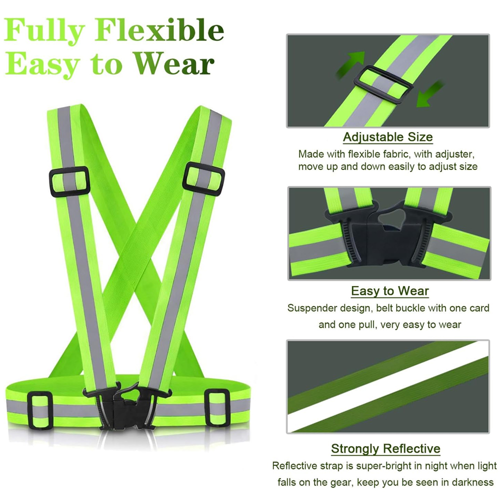 1Pcs Night Running Vest High V - Reflective Jacket Running ulasan dan harga