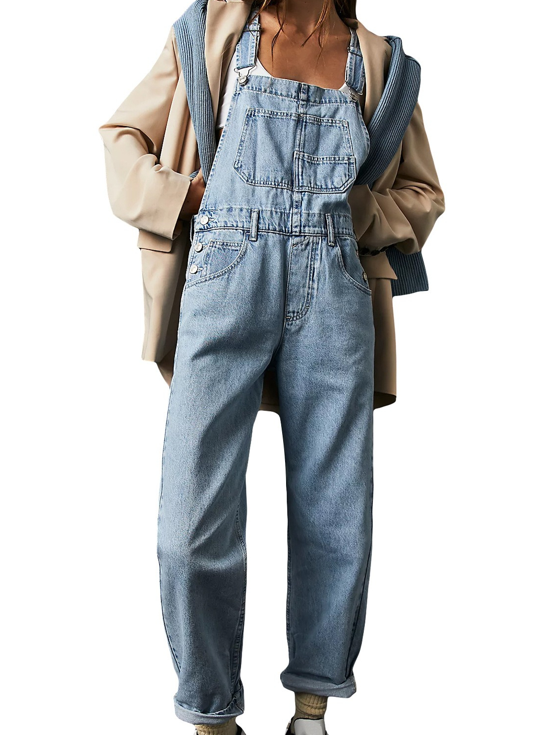 Blue Denim Overalls Jumpsuit R - Street Fashion Jeans Women ulasan dan harga