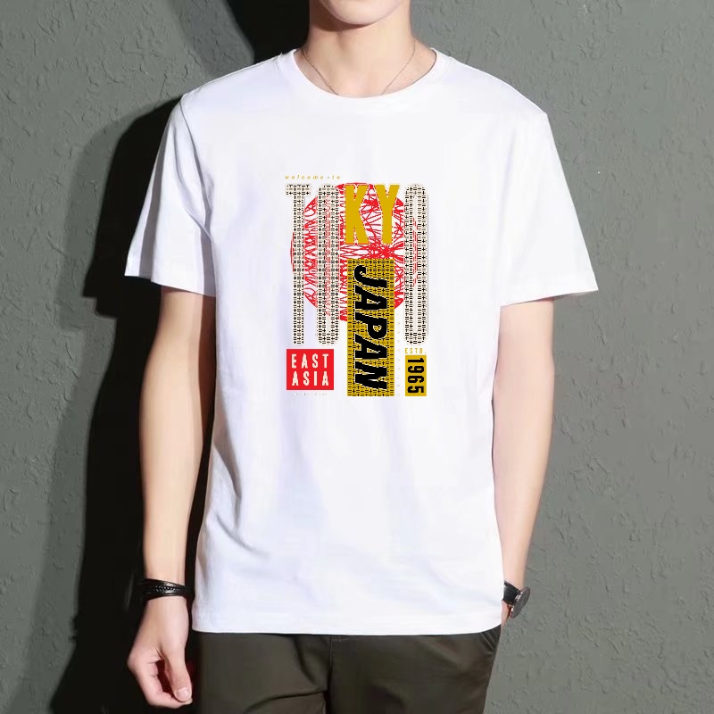 Men's Black Round-Neck Short-S - Street Fashion In Tokyo ulasan dan harga