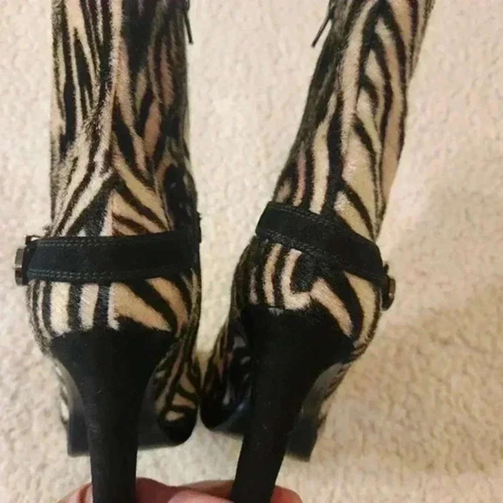 Zebra-Print Faux Fur Slim Stil - Street Fashion Look ulasan dan harga