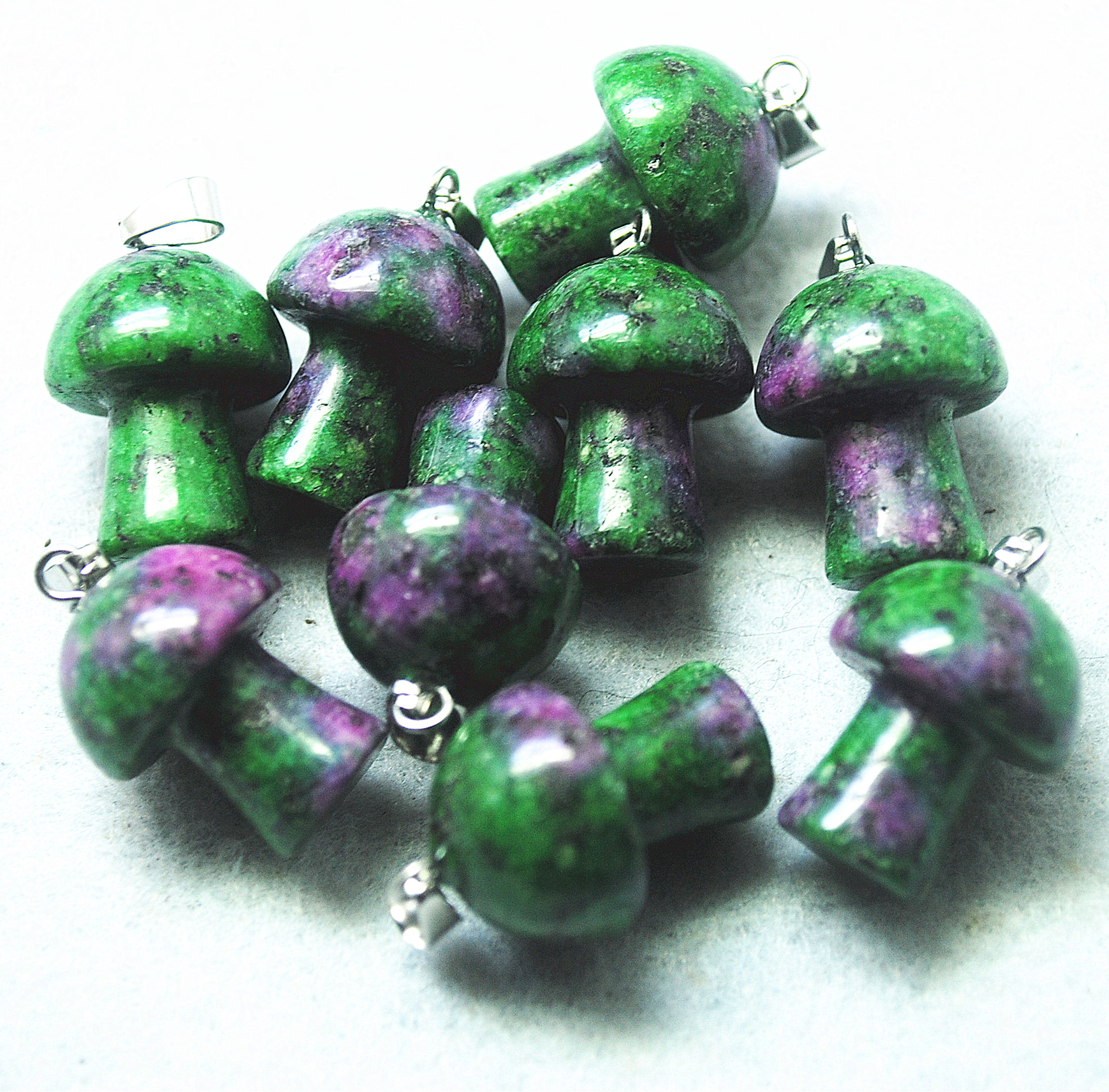 11PCS Green Jasper & Rose Quar - Street Fashion Nz ulasan dan harga