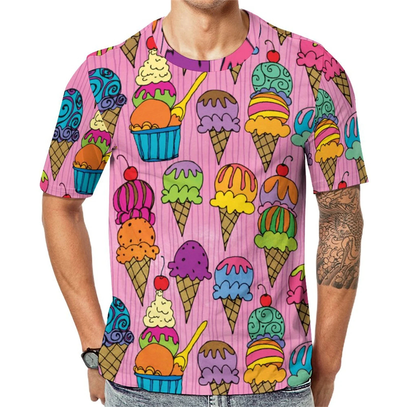 Ice Cream Color Fashion T-shir - Street Fashion Trends 2025 ulasan dan harga