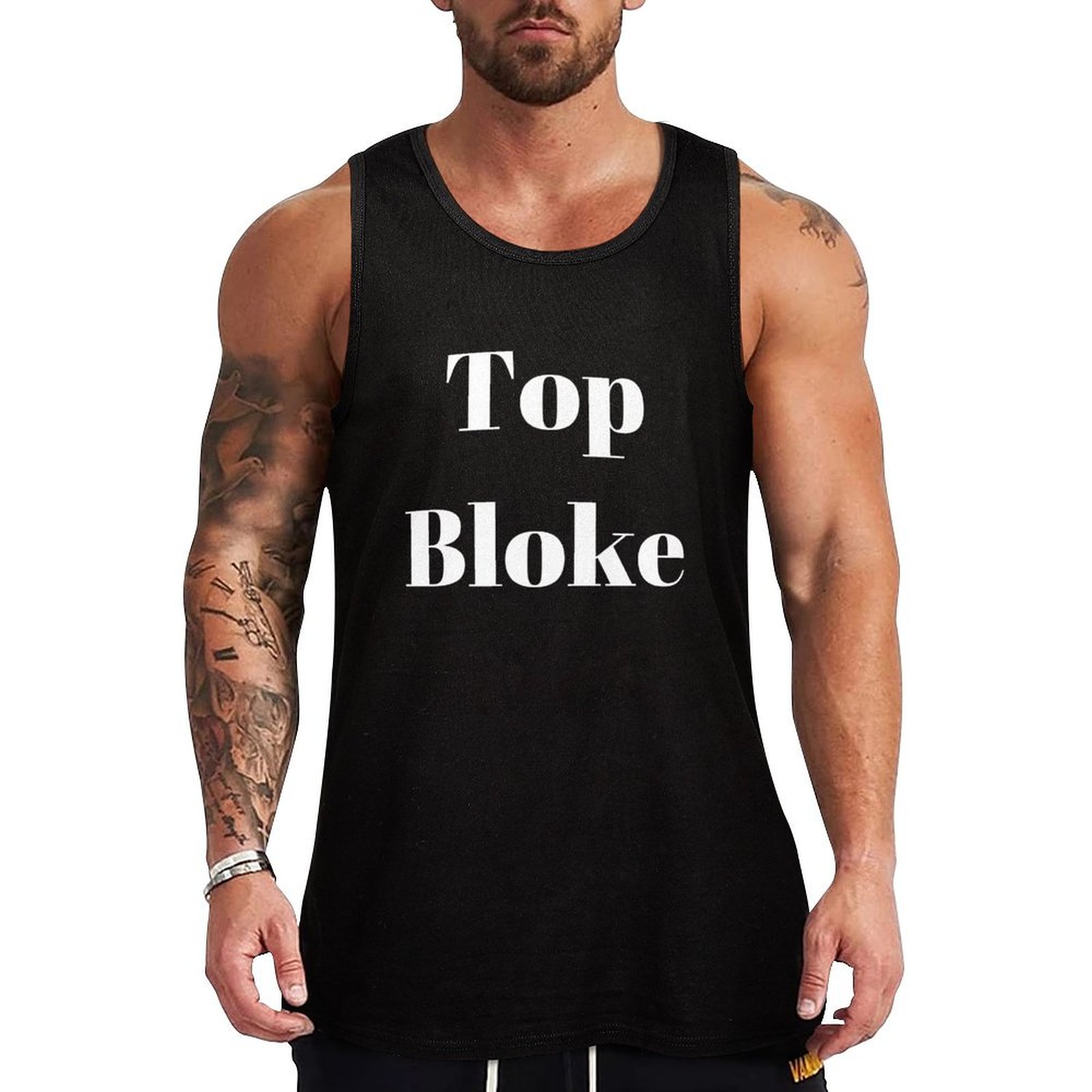 Top Bloke (white text) Tank To - Street Fashion Urban ulasan dan harga