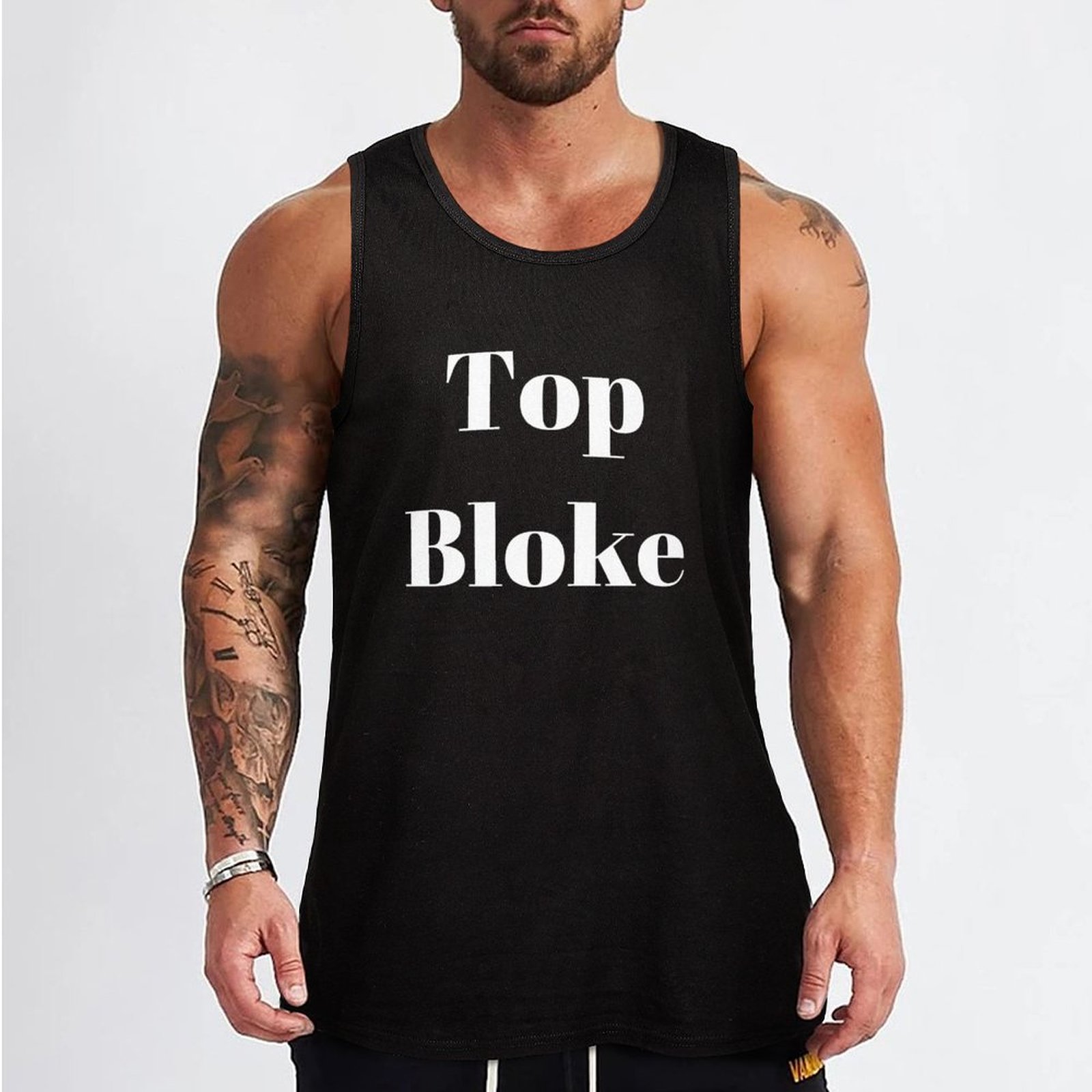 Top Bloke (white text) Tank To - Street Fashion Urban ulasan dan harga