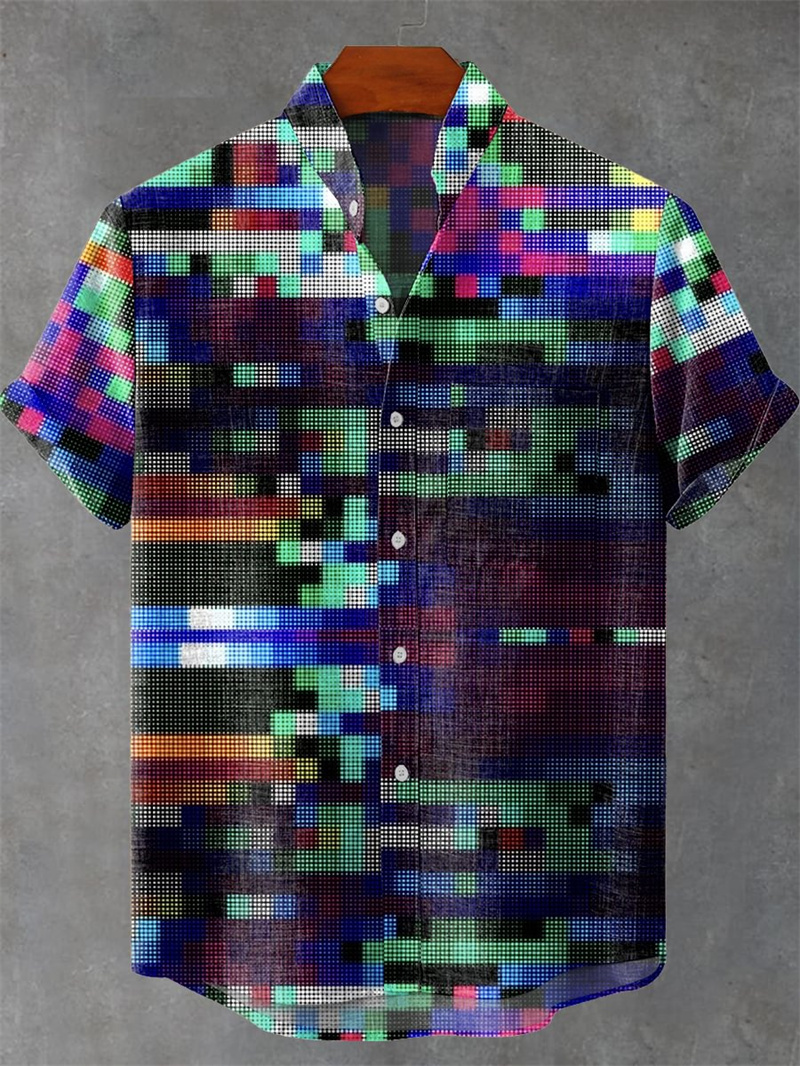 Men's Short Sleeve Shirt 3D Pr - Street Fashion Shanghai ulasan dan harga