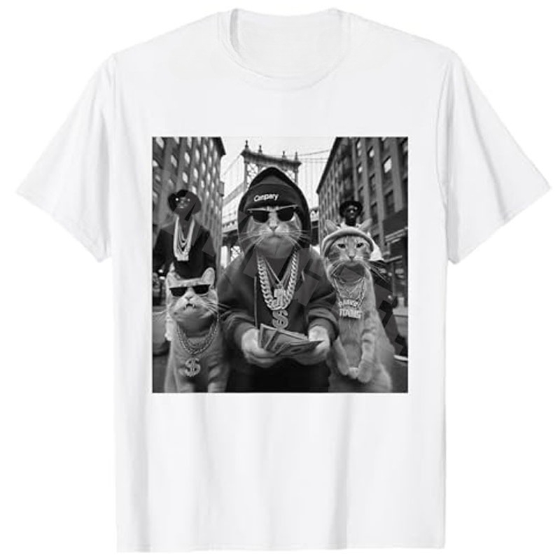 HOT SALE Funny Cat Street Core - Quirky Street Fashion ulasan dan harga