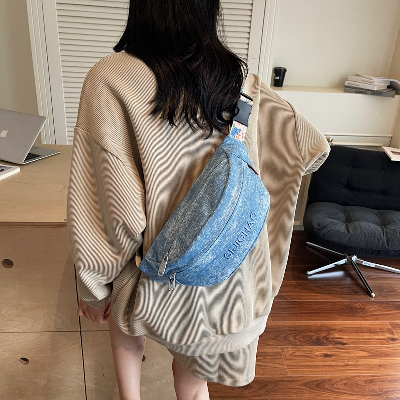 Denim Blue Chest Bags For Wome - Street Fashion Trends 2025 ulasan dan harga