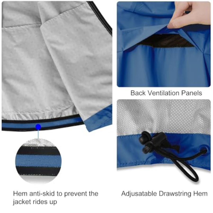 Men's Rain Jacket Waterproof W - Reflective Jacket Running ulasan dan harga