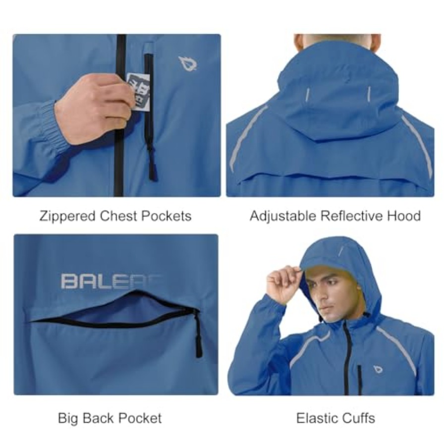 Men's Rain Jacket Waterproof W - Reflective Jacket Running ulasan dan harga